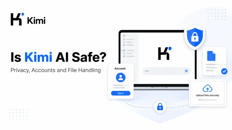 Is Kimi AI safe illustration covering privacy, account security and file handling