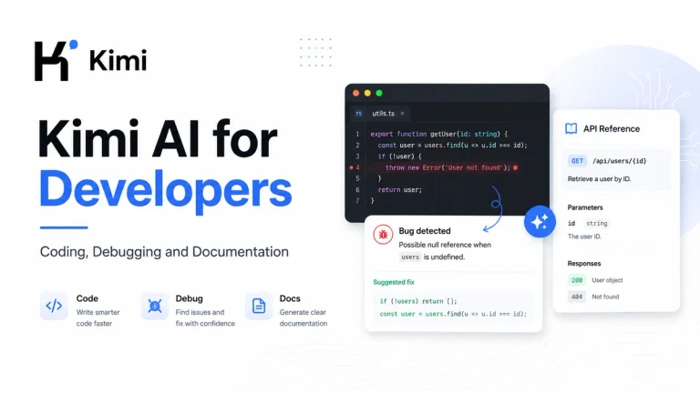 Kimi AI for Developers with coding, debugging and documentation tools