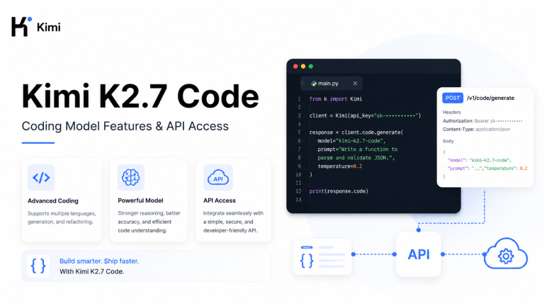 Kimi K2.7 Code coding model features, 256K context window and API access