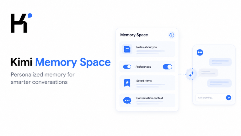Kimi Memory Space showing saved preferences, conversation context and personalized AI memory